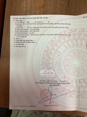 cần bán lô đất đẹp mặt tiền đường núi thành trung tâm quận hải châu, đà nẵng