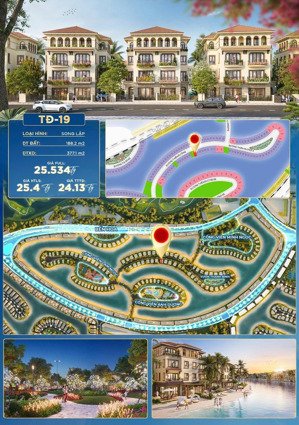 biệt thự 3 mặt thoáng td-19 gần bến du thuyền, công viên. giao nhà chuẩn địa trung hải