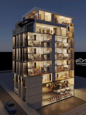 tòa nhà mặt phố aparterment kết hợp vp nghĩa đô 217m2 mt 10mx8tầng + 2 hầm dt cho thuê gần 4 tỷ/năm