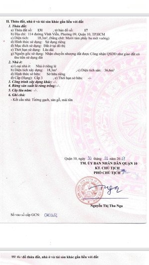 mặt tiền 114 vĩnh viễn, dt: 3.2m x 10.6m, 2 tầng, giá 6.9 tỷ tl