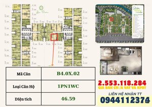căn hộ 1pn - 47m2 - thanh toán chỉ 250tr sở hữu ngay tại hcm