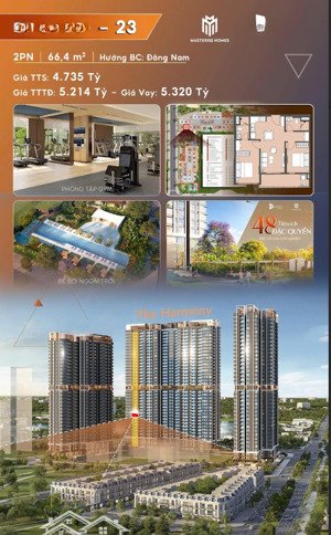 độc quyền căn 2pn siêu hiếm tại masteri lakeside - ocp 1