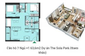 chính chủ cần bán căn hộ 2 pn +, 64m2, khu sola park giá cực yêu thương cho khách đầu tư