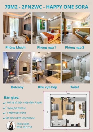 căn hộ happy one sora - thanh toán chỉ 25% đến khi nhận nhà. ngân hàng vietcombank hỗ trợ vay 70%