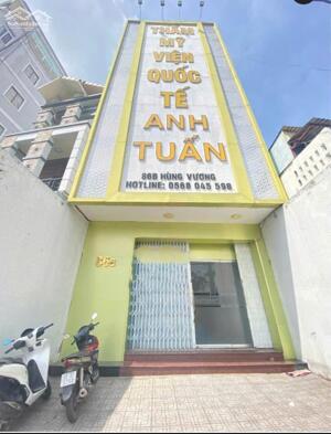 cho thuê nhà 5 lầu 1 tầng trệt mặt tiền hùng vương, ngang 6m, có thang máy.