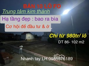 bán 10 lô fo gần chợ kim anh chỉ từ 980tr