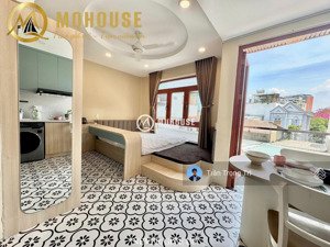 cho thuê căn hộ studio, full nội thất, ban công, máy giặt riêng gần ngã tư hàng xanh, cầu sg