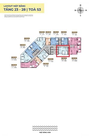 bán căn 2pn tòa s3 tầng cao, view trực diện sông hàn và pháo hoa diff