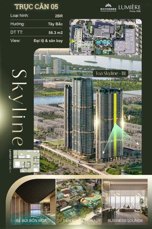 tầng 20 căn 2 pn 2 wc, masteri - lumiere prime hills vinhomes cổ loa view cầu nhật tân, giá f0