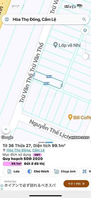 bán lô đường trừ văn thố _ kkdc hòa thọ đông _ cẩm lệ