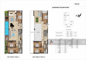 bán penthouse sunshine golden river 348m2 (thông thủy) giá 5x tỷ