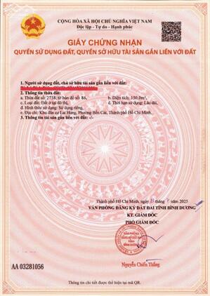 Cần bán cặp đát xây trọ ngay KCN Bàu Bàng Bình Dương