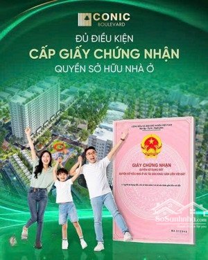 bán lỗ 2.1 tỷ căn hộ conic boulevard 2pn 2wc 83m2, sắp nhận nhà ngay. lh 