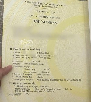 bán dãy trọ dũng sĩ thanh khê 110m2 cách đường chính 40m. kề trường đh thể dục thể thao đn