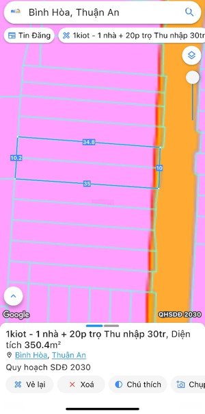 rẻ chấp động - 350m2 mặt tiền sát bên chợ 434 - thuận an - tphcm giá ngợp oxi