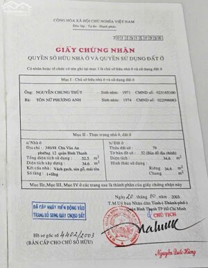 Nhà 2 tầng 3x12m 346/48 Chu Văn An 4.2 tỷ