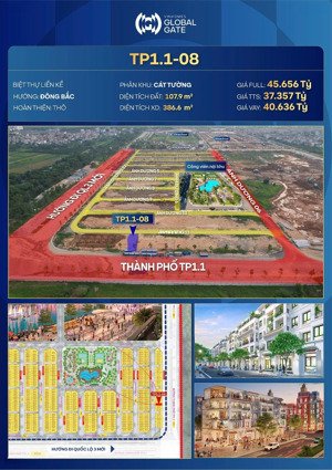 biệt thự liền kề quỹ chủ đầu tư 107,9m2 - 2 mặt tiền - mặt đường 40m - nhỉnh 37 tỷ