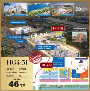 bán biệt thự vinhomes global gate, 46 tỷ, 127.5 m2, hg4-31 - biệt thự tứ lập