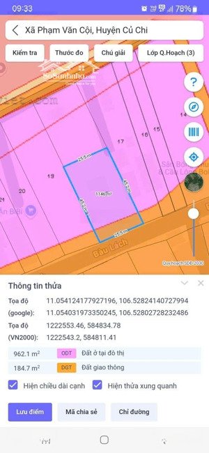 bán đất tặng. 2 căn nhà cấp4 mặt tiền đường bầu lách xã phạm văn cội củ chi dt 25x80= 2126m thổ 212