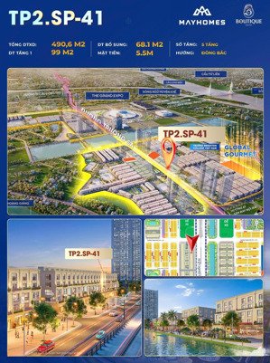 bán shophouse 167.1m2 (dtxd 490m2) mặt đường trường sa, vinhomes global gate cổ loa.