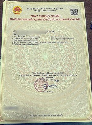 em cần bán mảnh đất 131 m2 full thổ cư giá 215 tr ở thành tân - vân du- thanh hóa.