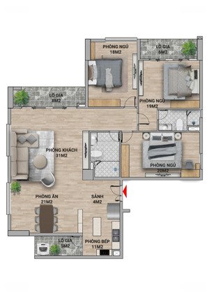 cần bán gấp căn góc 3pn 2wc dt thông thuỷ 168m2, ban công hướng nam view lotte mall, đã có sổ