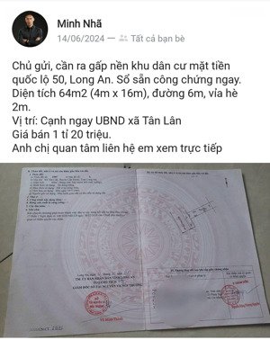 đất nền tân lân residence, chủ kẹt cứng bán nhanh 700tr trả lãi ngân hàng, sổ sẵn công chứng ngay.