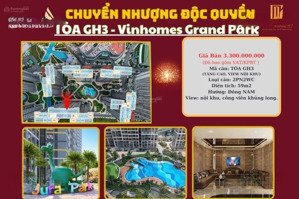 chuyển nhượng độc quyền căn hộ 2pn - 59m2 tại glory heights giá 3tỷ3