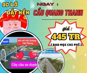 siêu phẩm f0- đất thổ cư gần cầu quang thanh, oto vào tận nơi.