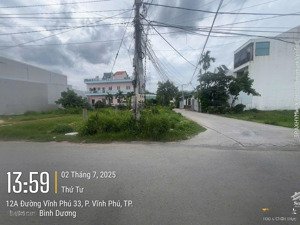 bán đất tại đường vĩnh phú 33, vĩnh phú, thuận an, bình dương, giá 6,2 tỷ, tổng dt 192 m2 t