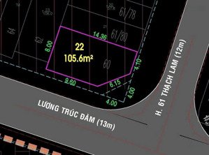 lô góc 2 mặt tiền kinh doanh đỉnh - lương trúc đàm, tân phú - ngang 8m