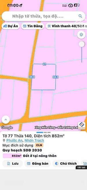 bán đất tại phước an, nhơn trạch. thích hợp xây dựng hoặc đầu tư lâu dài, giá tốt giao dịch ngay