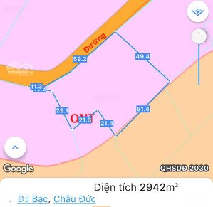 đầu tư đất đẹp châu đức đừng bỏ qua lô này: 2.942m2 phủ hồng phân được 12 lô đã có bản vẽ