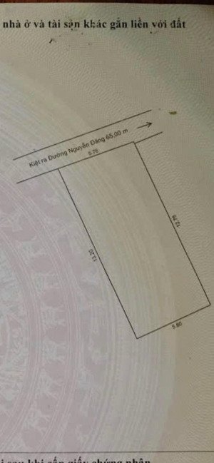 bán đất tặng nhà kiệt nguyễn đăng 75m2 ngang 5m80 hậu nhẹ giá đầu tư 2ty450.