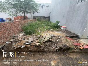 Đất thổ cư 1/KP6-8-Thị trấn Hóc Môn.Dt 4,5x14~62m2~2,8ty