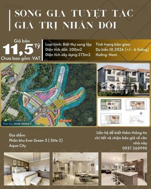 hotdeal biệt thự song lập tại phân khu evergreen 3