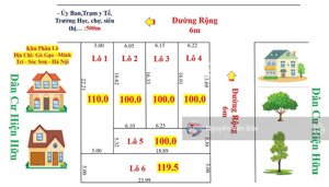 chuyển nhượng 6 lô đất f0 tại minh trí, sóc sơn, hà nội.