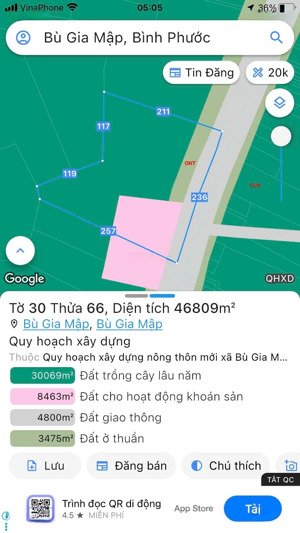bán đất bù gia mập mặt tiền dt742