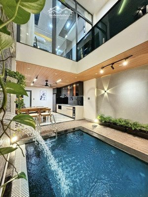 bán nhà đẹp + hồ bơi thích hợp khai thác cho thuê , mt hưng hoá 5, hoà cường 75m2 full nội thất