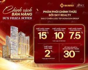 bán cc 75m2, 2pn, 2wc tại sun feliza suites, phạm hùng, dịch vọng hậu, cầu giấy, hn, dk 140tr/ m2