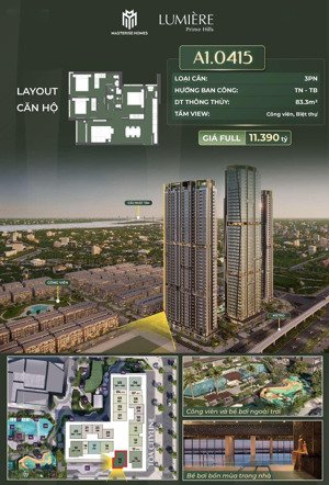 lumière prime hills căn hộ 3 phòng ngủ dành cho gia đình yêu không gian sống đẳng cấp