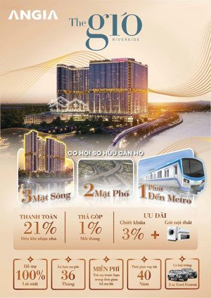the gió riverside: giỏ hàng đẹp view sông sát ga metro tặng 50 triệu trước 15/8!