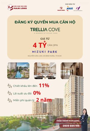 mở bán căn hộ trellia cove phân khu mới tại mizuki park | nhận ngay chiết khấu đến 11%