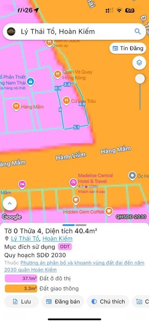 cần bán gấp mặt phố hàng mắm, hoàn kiếm. giá 27,5 tỷ, 40m2 x 2t, mt 4,93m - 2 thoáng