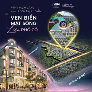 biệt thự sổ lâu dài mặt biển , kề sông, liền di sản (cách phố cổ 5p di chuyển)