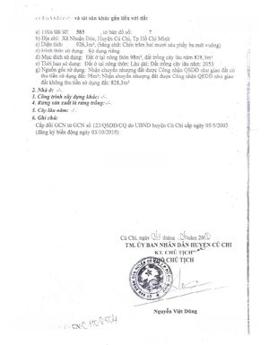bán đất thổ cư + đất vườn tại nhuận đức, củ chi mặt tiền đường rộng sổ hồng riêng