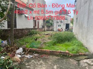 Bán đất tại Cổ Bản, 46m2, mặt tiền 5.5m, 20m ra oto đậu đỗ. Quy hoạch ổn định.