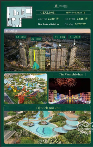 căn 1n + tầng trung, view pháo hoa chỉ 75tr/m2 - sở hữu ngay căn hộ chuẩn sống nghỉ dưỡng quốc tế
