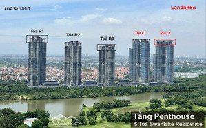 bán căn hộ khoáng nóng siêu vip penthouse landmark ecopark 334 m2, view hồ thiên nga