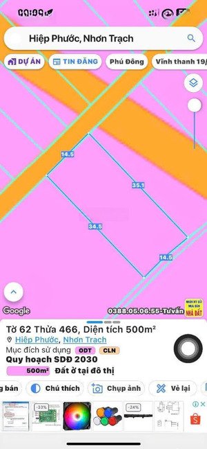 bán đất hiệp phước, nhơn trạch. dt 14,5mx35m, pháp lý đầy đủ, sang nhượng nhanh chóng, dễ dàng